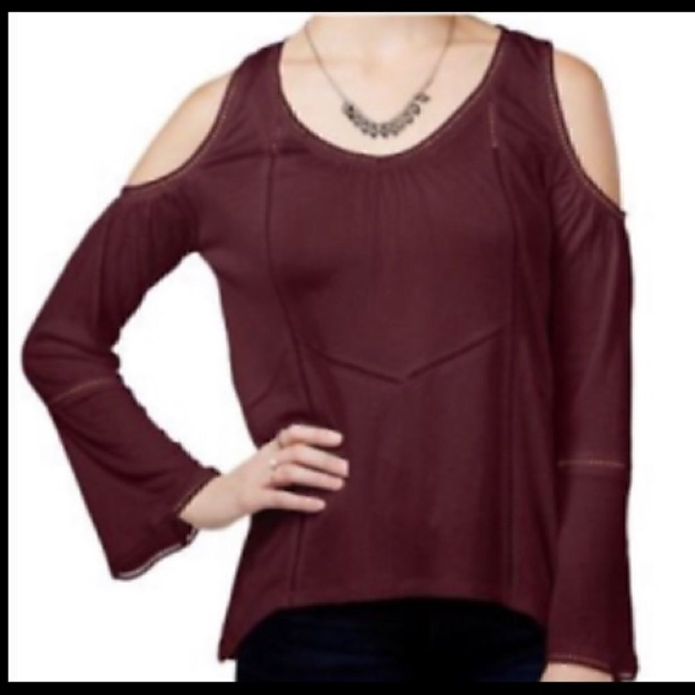 S- AMERICAN RAG Boho Crochet, V Neck Peasa…